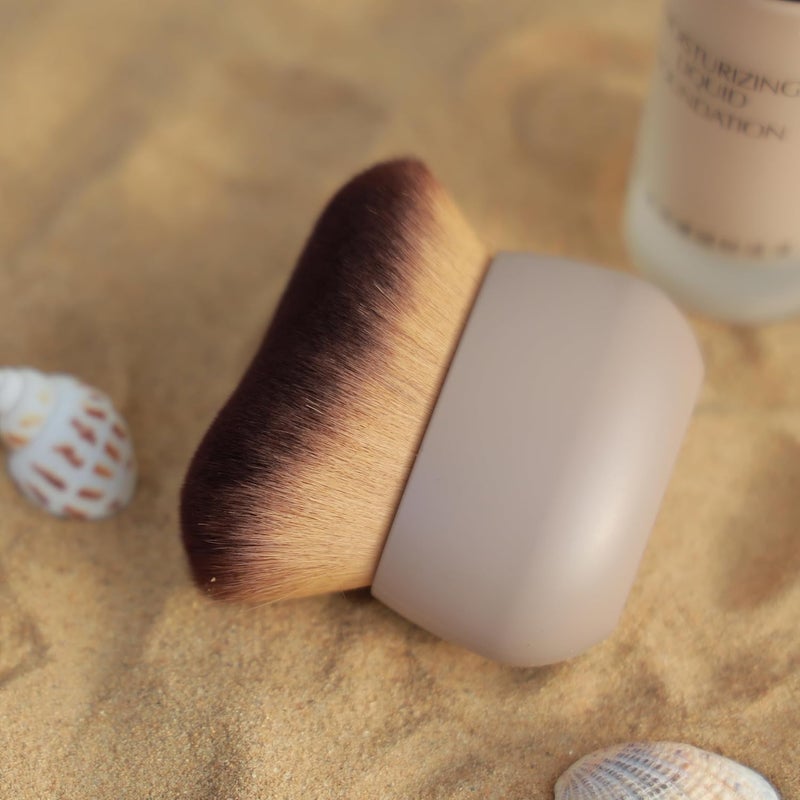 DRIPOO Big Self Tanner Brush, Self Tan Applicator, Body Makeup Brush for Face Body Leg Makeup, Self Tanning Mitt for Self Tan, Kabuki Brush for Body Blend Brush for Tanning Mousse (Khaki) - Image 4